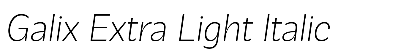 Galix Extra Light Italic